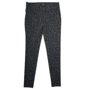 LOFT Gray and Black Leopard Print Ponte Leggings